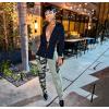Camouflage Denim Panel Button Pocket Trousers 35
