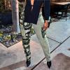 Camouflage Denim Panel Button Pocket Trousers 35