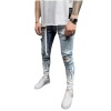 Colorblock color-block pencil jeans 44
