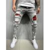 Denim patch stretch pencil jeans 45