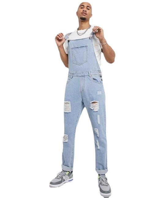 Denim suspenders jeans new style jumpsuit men's 65