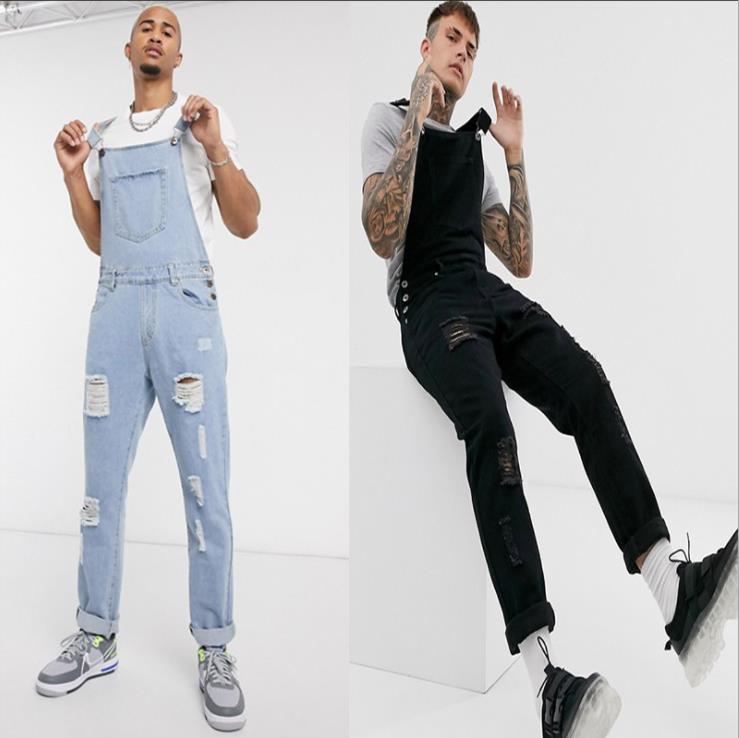 Denim suspenders jeans new style jumpsuit men's 65