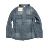 Distressed slim fit women's denim jacket 63