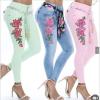 Fat big butt plus size high elastic embroidered jeans 67