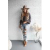 Frayed many holes cow skinny jeans trousers women's clothing 85