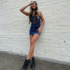 Fringed Washed Denim Bandeau Denim Dress 77