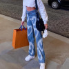 Heart Graffiti Straight Casual Street Style Jeans 93