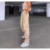 High Waist Elastic Waist Patch Pocket Casual All-Match Pants 76