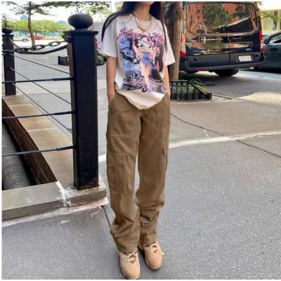 High Waist Elastic Waist Patch Pocket Casual All-Match Pants 76