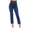 High-waist four-breasted stretch slim-fit pencil jeans 131
