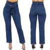 High-waist four-breasted stretch slim-fit pencil jeans 131