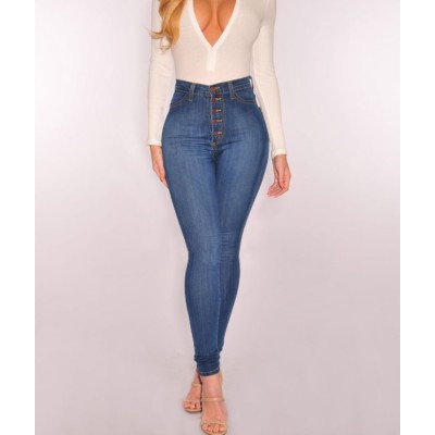High waist sexy stretch slim fit jeans pencil pants 99