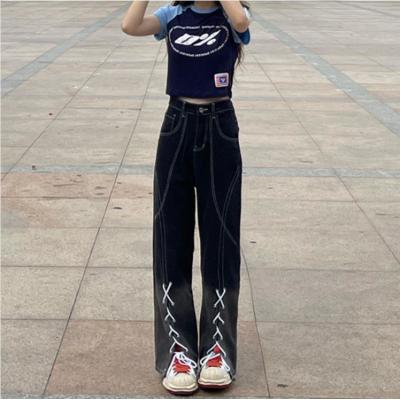High waist straight leg loose wide leg trousers 66
