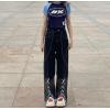 High waist straight leg loose wide leg trousers 66