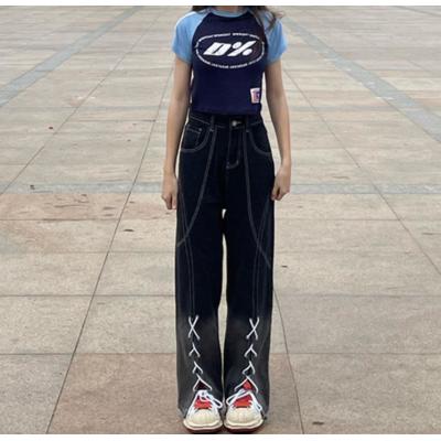 High waist straight leg loose wide leg trousers 66