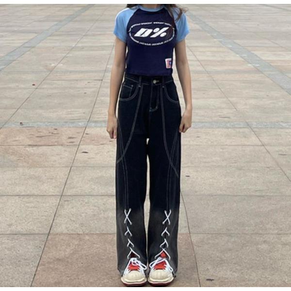 High waist straight leg loose wide leg trousers 66
