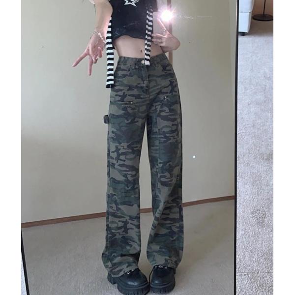High Waist Straight Loose Wide Leg Cargo Trousers 138