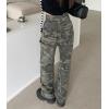 High Waist Straight Loose Wide Leg Cargo Trousers 138