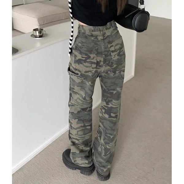 High Waist Straight Loose Wide Leg Cargo Trousers 138