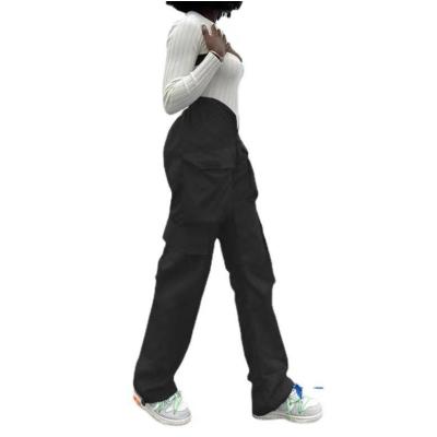 hip-hop style blue V-neck personalized waist casual pants 122