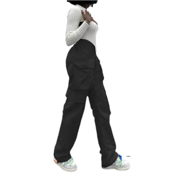 hip-hop style blue V-neck personalized waist casual pants 122