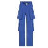hip-hop style blue V-neck personalized waist casual pants 122