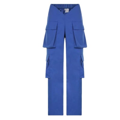 hip-hop style blue V-neck personalized waist casual pants 122