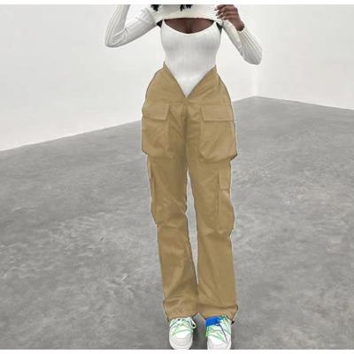 hip-hop style blue V-neck personalized waist casual pants 122