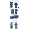 Hooded Long Sleeve Denim Jacket Single Breasted Long Trench Coat 101