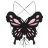 Interesting Butterfly Bust Contrasting Color Sling Backless 82