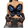 Interesting Butterfly Bust Contrasting Color Sling Backless 82