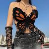 Interesting Butterfly Bust Contrasting Color Sling Backless 82