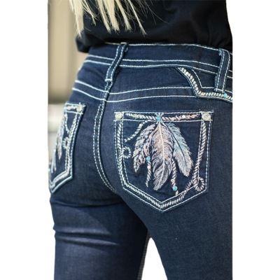 Ladies High Stretch Jeans Slim Fit Printed Jeans 71