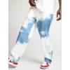 Loose Grind Washed Straight Tie-Dye Denim Trousers 105