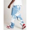 Loose Grind Washed Straight Tie-Dye Denim Trousers 105