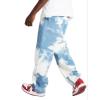 Loose Grind Washed Straight Tie-Dye Denim Trousers 105