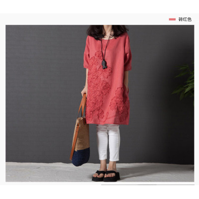 Loose Literary Style Fresh Embroidered Long Sleeve Dress 33