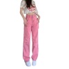 Love Loose Straight Babes Pink Pants Jeans Women 136