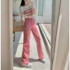Love Loose Straight Babes Pink Pants Jeans Women 136