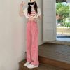 Love Loose Straight Babes Pink Pants Jeans Women 136