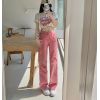 Love Loose Straight Babes Pink Pants Jeans Women 136