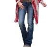 Low-rise slim-fit stretch back pocket embroidered trousers 43