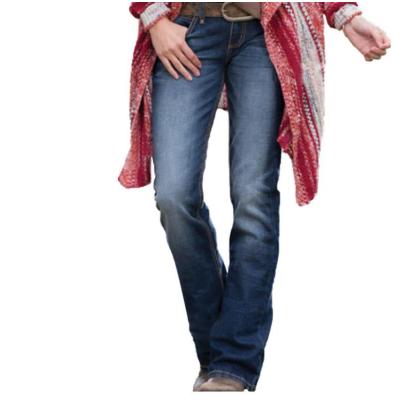 Low-rise slim-fit stretch back pocket embroidered trousers 43