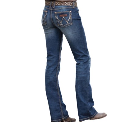 Low-rise slim-fit stretch back pocket embroidered trousers 43