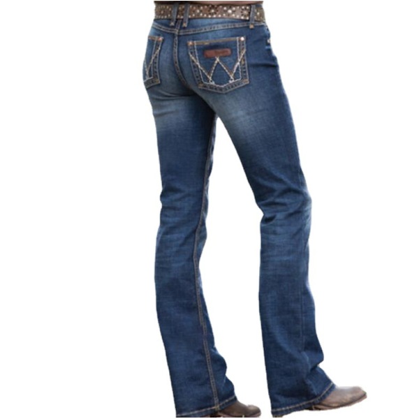 Low-rise slim-fit stretch back pocket embroidered trousers 43