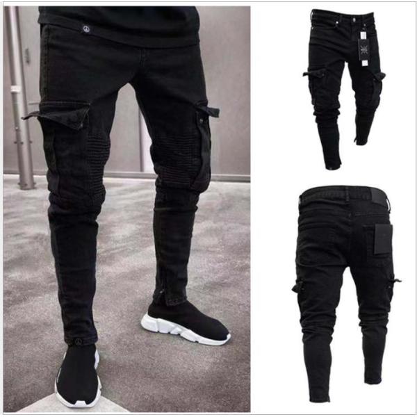 Men's Jeans Trendy Knee Hole Zipper 26