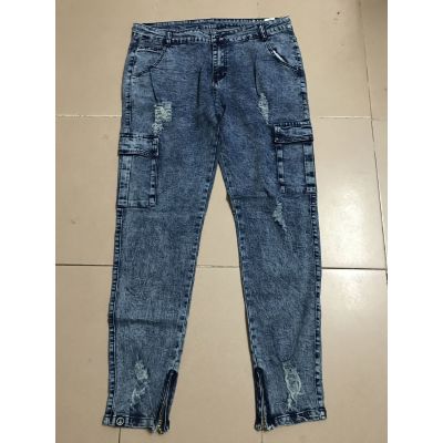 men's jeans with large knee pockets and small feet zipper jeans 59