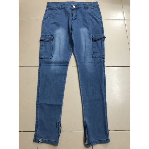 men's jeans with large knee pockets and small feet zipper jeans 59