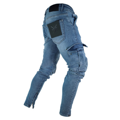 men's jeans with large knee pockets and small feet zipper jeans 59