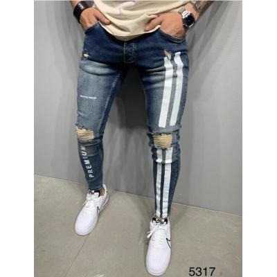 Men's ripped stretch pencil jeans 8